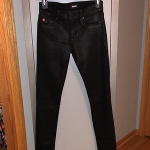 Hudson black coated skinny jeans